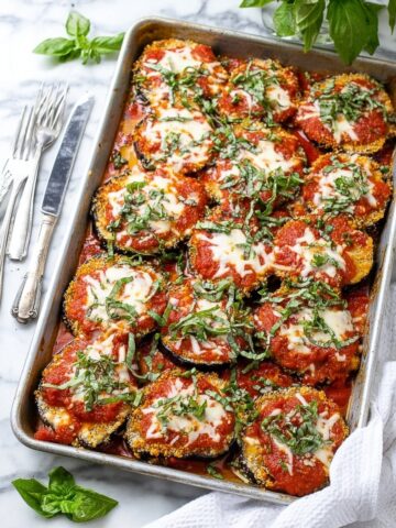 50-Minute Vegan Eggplant Parmesan Bake with Cashews Recipe