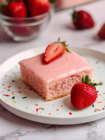 Strawberry Sheet Cake with Homemade Strawberry Icing Recipe