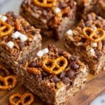 Loaded Rice Krispie Treats with Potato Chips, Pretzels, and Nuts Recipe