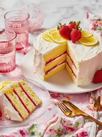 Strawberry-Lemonade Cake with Fresh Strawberry Jam and Lemon Frosting Recipe