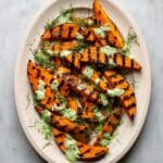 Grilled Sweet Potatoes with Herb Yogurt Dressing Recipe