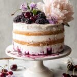 Blackberry Lavender Naked Cake with White Chocolate Buttercream Recipe