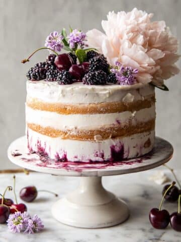 Blackberry Lavender Naked Cake with White Chocolate Buttercream Recipe