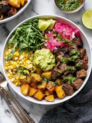 Steak and Roasted Potato Bowls with Chimichurri Recipe