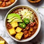 Pumpkin Chili with Cornbread Croutons Recipe