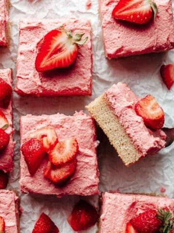 Strawberry Snacking Cake with Strawberry Buttercream Recipe