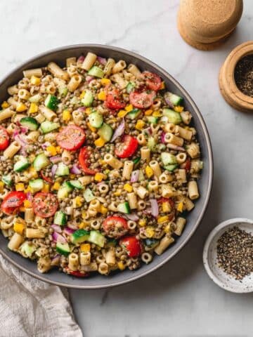 Lentil Pasta Salad (Without Mayo) Recipe
