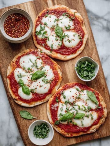 Grilled Pizza with Tomato Sauce, Mozzarella, and Fresh Basil Recipe