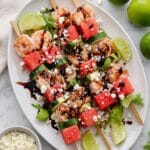 Grilled Watermelon Skewers with Shrimp and Feta Recipe