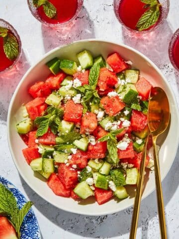 Watermelon Salad with Feta, Cucumber, and Fresh Herbs Recipe