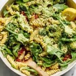 Veggie-Loaded Vegan Pasta with Basil Cashew Cream Recipe