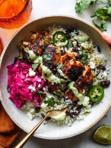 Fish Taco Bowls with Cilantro-Lime Rice Recipe