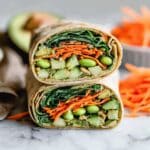 Veggie Wrap with Hummus, Edamame, and Fresh Vegetables Recipe