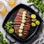Grilled Flank Steak with Cilantro Lime Butter Recipe