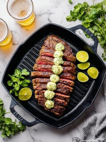 Grilled Flank Steak with Cilantro Lime Butter Recipe