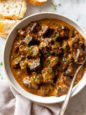 Creamy Garlic Butter Steak Bites with Mushrooms Recipe