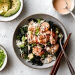 Spicy Shrimp Bowl with Crispy Rice and Kale Recipe