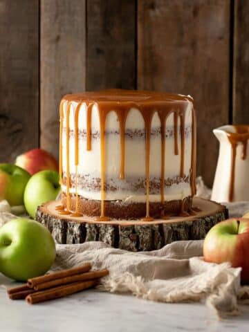 Caramel Apple Cake with Caramel Swiss Meringue Buttercream Recipe