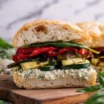 Grilled Vegetable Sandwich with Herbed Sunflower Ricotta Recipe