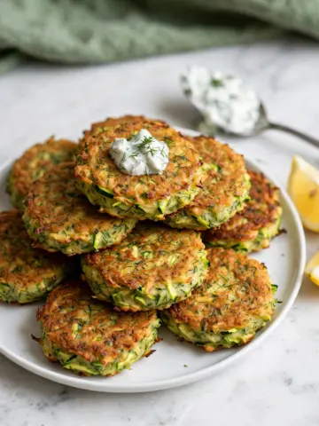 Zucchini Fritters with Creamy Yogurt Sauce Recipe