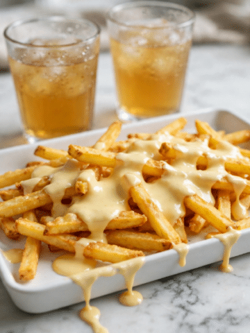 Cheese Fries with Garlic and Spicy Jalapeño Recipe