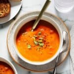 Vegan Red Lentil Tomato Soup Recipe