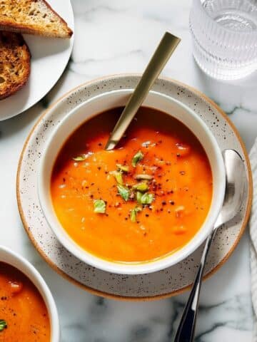 Vegan Red Lentil Tomato Soup Recipe