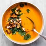 Creamy Carrot Ginger Soup with Coconut and Lime Recipe