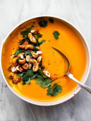 Creamy Carrot Ginger Soup with Coconut and Lime Recipe
