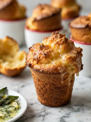 Parmesan Popovers with Crispy Sage Garlic Butter Recipe
